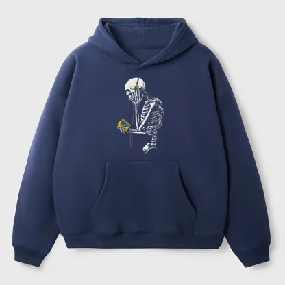 Tokyo-Tiger Skeleton Listening To Music Aldult Fleece Hoodie