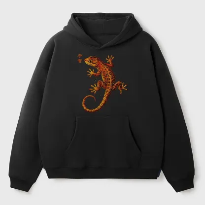 Tokyo-Tiger Retro Gecko Funny Aldult Fleece Hoodie