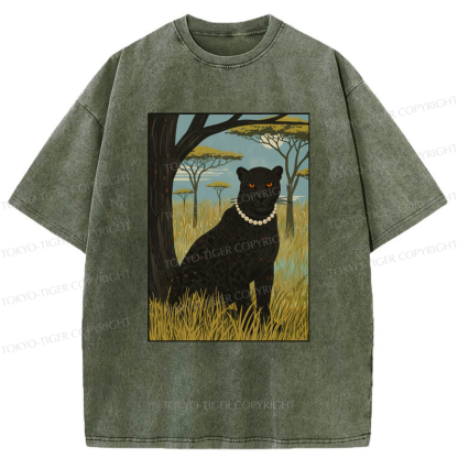 Tokyo-Tiger The Pearl Leopard Of The Savanna Washed T-Shirt