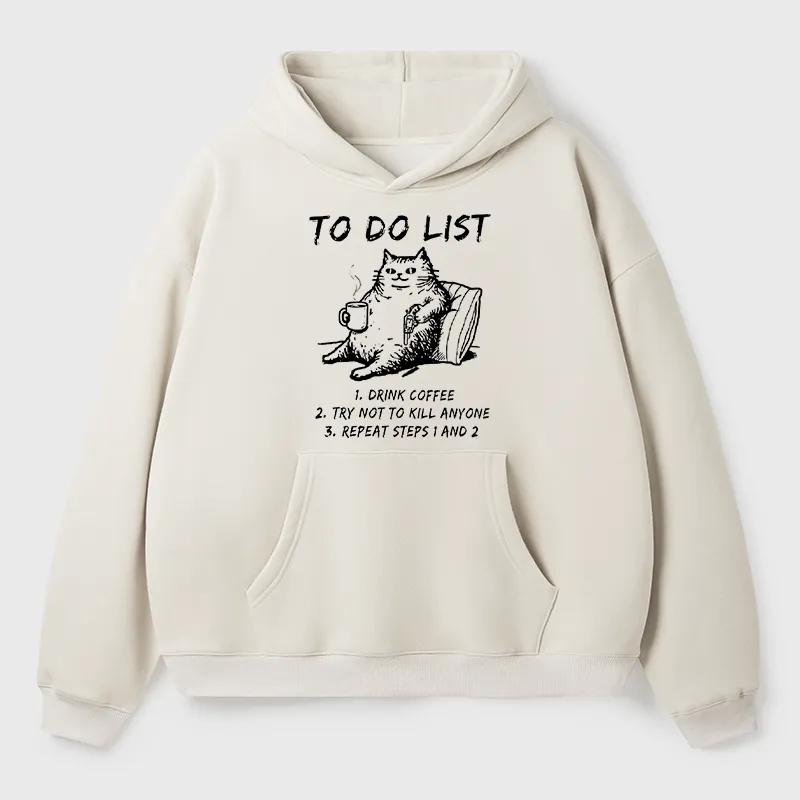 Tokyo-Tiger Cat's To-Do List Aldult Fleece Hoodie