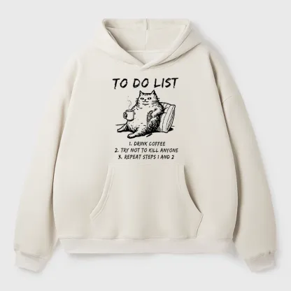 Tokyo-Tiger Cat's To-Do List Aldult Fleece Hoodie