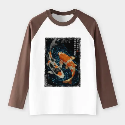 Tokyo-Tiger Eternal Currents: The Life Of A Fish Raglan Long Sleeve T-shirt