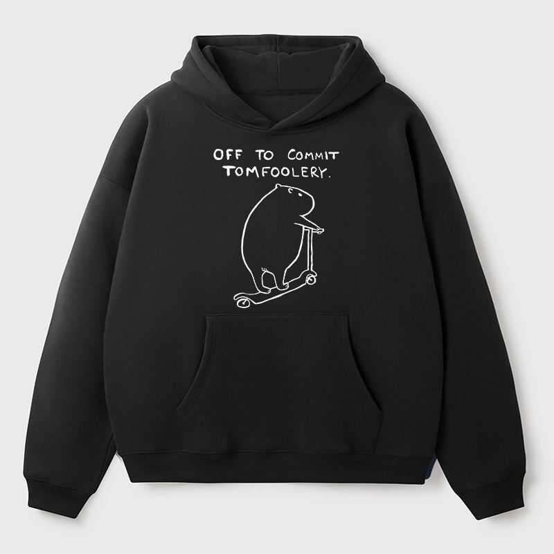 Tokyo-Tiger Capybara Is Ready To Do Something Bad Aldult Fleece Hoodie