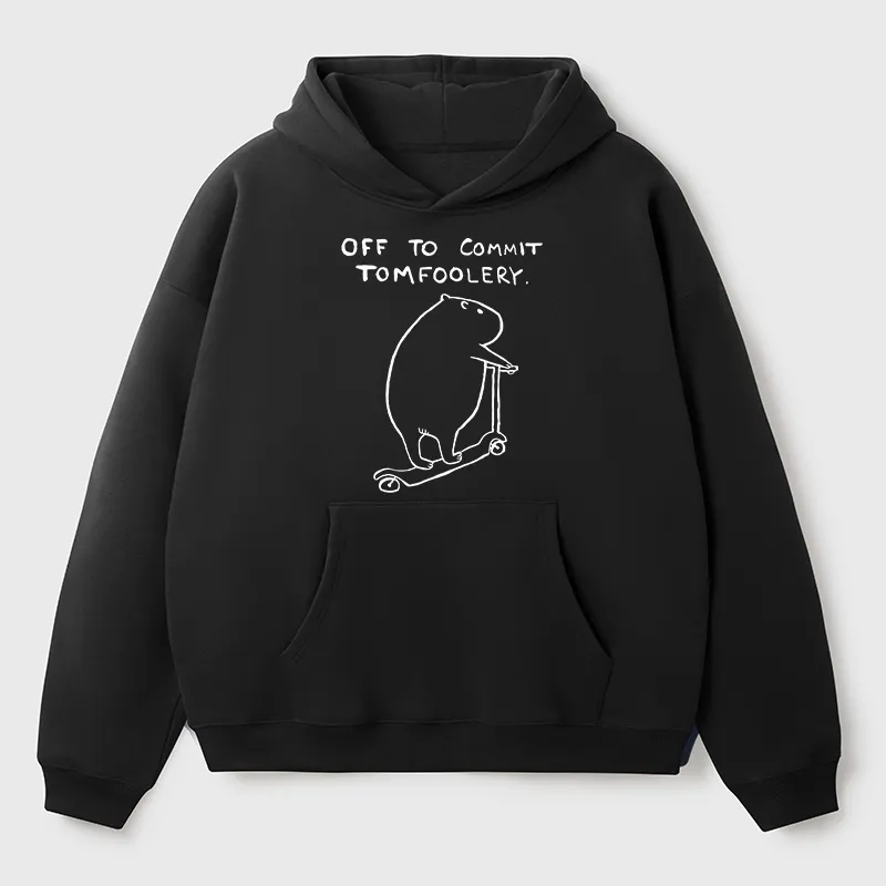 Tokyo-Tiger Capybara Is Ready To Do Something Bad Aldult Fleece Hoodie