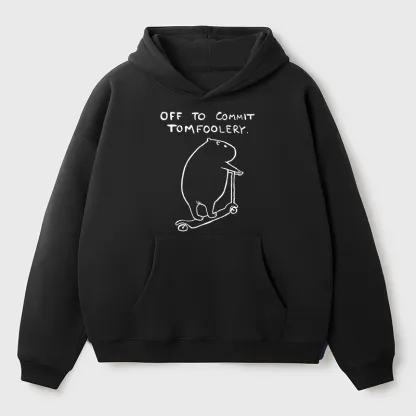 Tokyo-Tiger Capybara Is Ready To Do Something Bad Aldult Fleece Hoodie