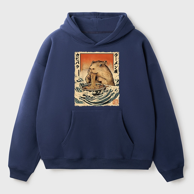 Tokyo-Tiger Hamster Eating Ramen Aldult Fleece Hoodie
