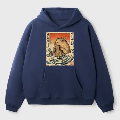 Tokyo-Tiger Hamster Eating Ramen Aldult Fleece Hoodie