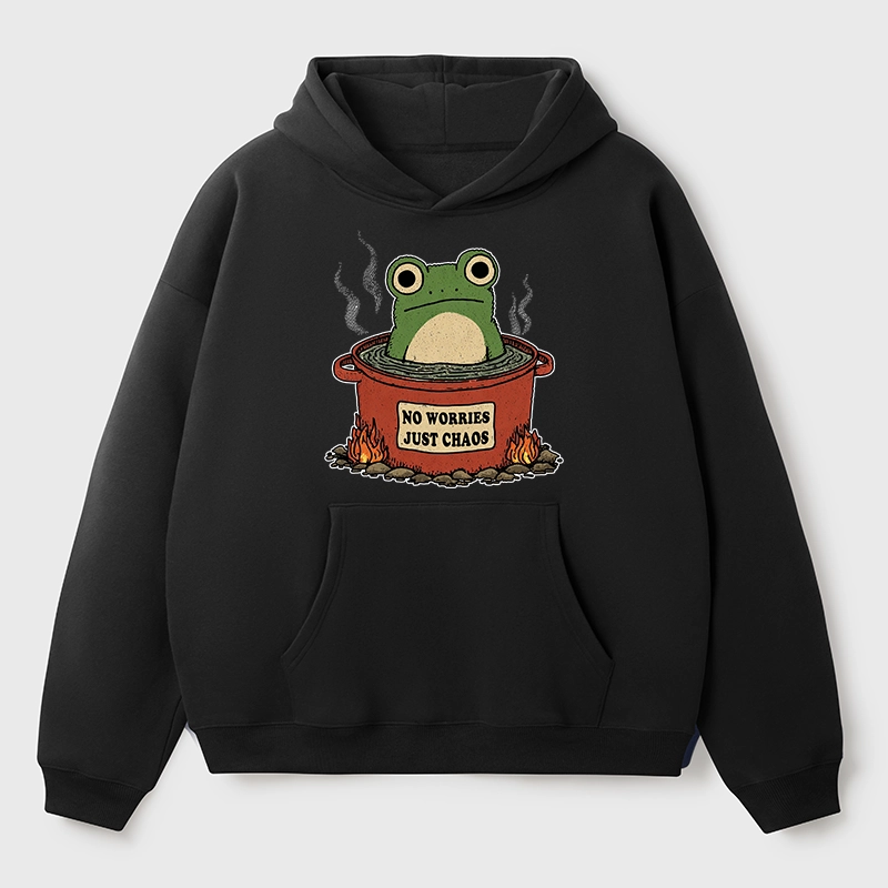 Tokyo-Tiger Frog：No Worries，Just Chaos Aldult Fleece Hoodie