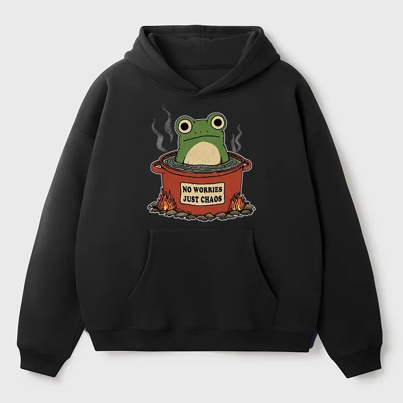 Tokyo-Tiger Frog：No Worries，Just Chaos Aldult Fleece Hoodie