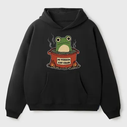 Tokyo-Tiger Frog：No Worries，Just Chaos Aldult Fleece Hoodie