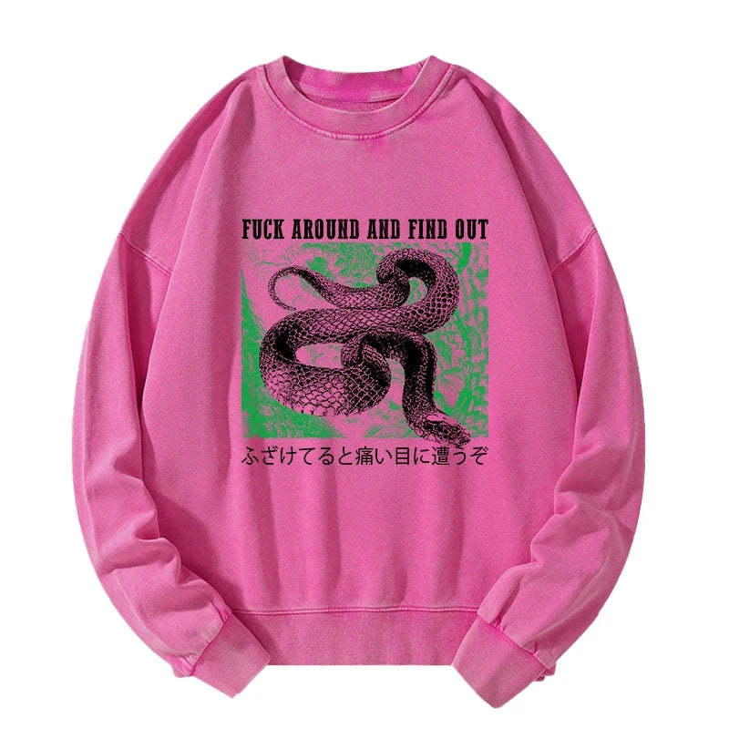 Tokyo-Tiger Cold And Heartless Snake Washed Sweatshirt