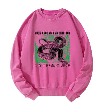 Tokyo-Tiger Cold And Heartless Snake Washed Sweatshirt