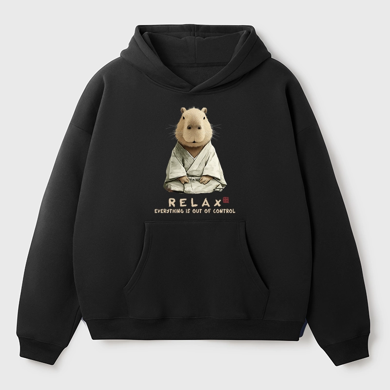 Tokyo-Tiger Zen Capybara：Relax, it's all chaos Aldult Fleece Hoodie