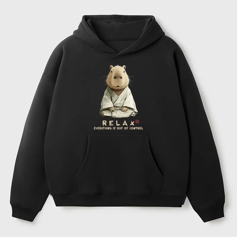 Tokyo-Tiger Zen Capybara：Relax, it's all chaos Aldult Fleece Hoodie