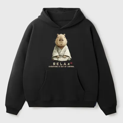 Tokyo-Tiger Zen Capybara：Relax, it's all chaos Aldult Fleece Hoodie
