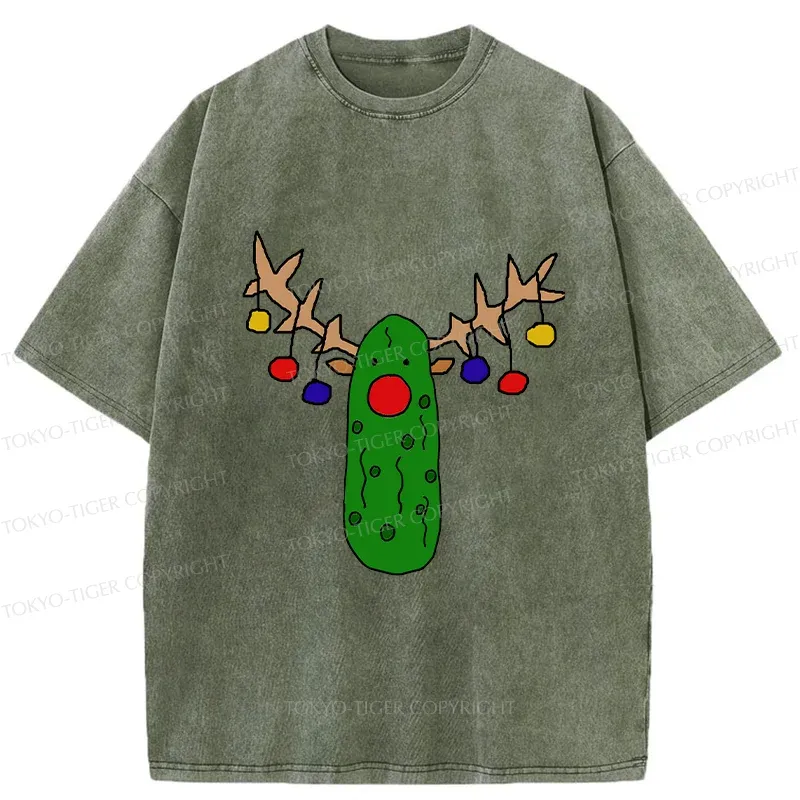 Tokyo-Tiger Christmas Of Pickles Washed T-Shirt