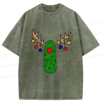 Tokyo-Tiger Christmas Of Pickles Washed T-Shirt