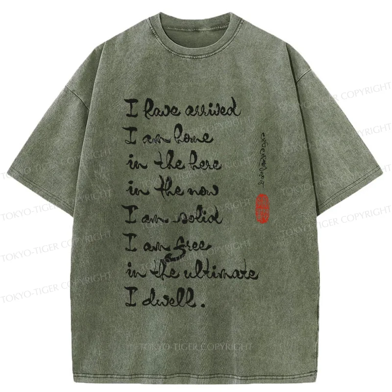 Tokyo-Tiger Zen Sayings Washed T-Shirt