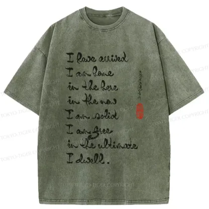 Tokyo-Tiger Zen Sayings Washed T-Shirt