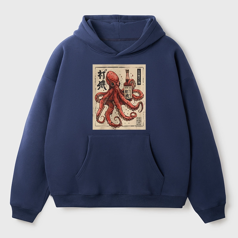 Tokyo-Tiger Osaka Saké Octopus Aldult Fleece Hoodie