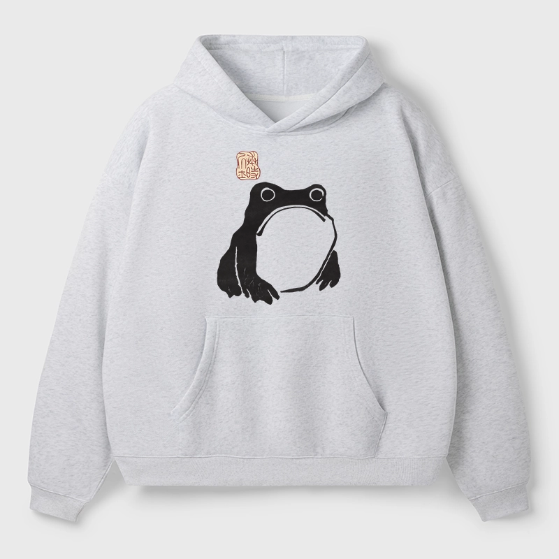 Tokyo-Tiger Matsumoto Hoji Woodblock Print Frog Aldult Fleece Hoodie