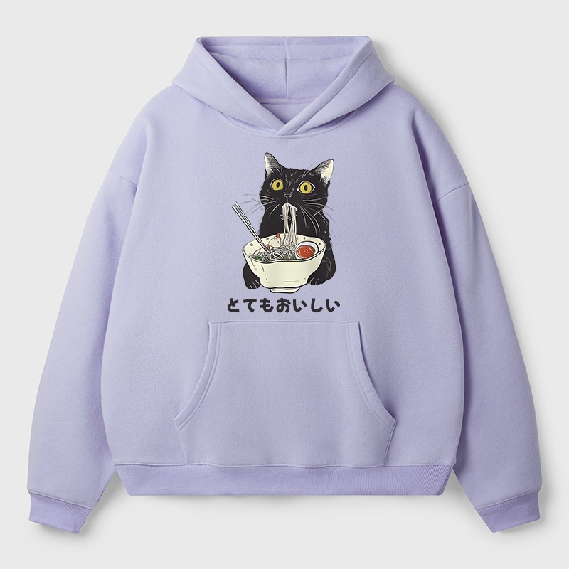 Tokyo-Tiger Cats Eat Ramen Noodles Aldult Fleece Hoodie