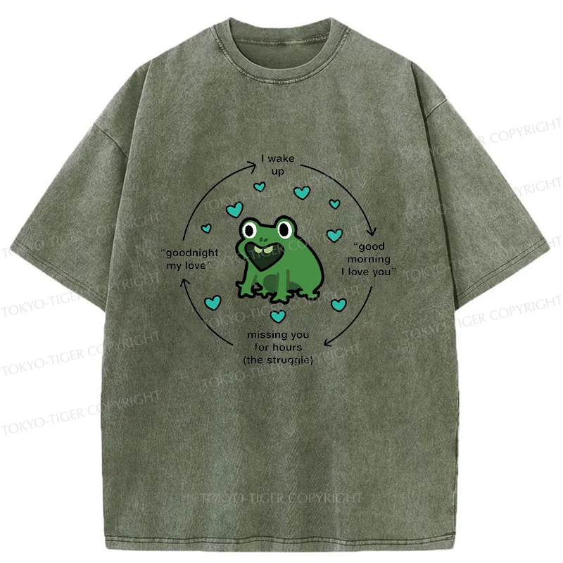 Tokyo-Tiger A Frog Deeply In Love Washed T-Shirt
