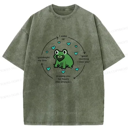 Tokyo-Tiger A Frog Deeply In Love Washed T-Shirt