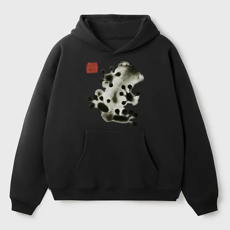 Tokyo-Tiger Ink Painting Frog Aldult Fleece Hoodie