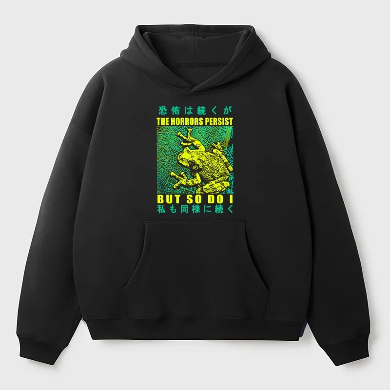 Tokyo-Tiger The Horrors Persist Frog Aldult Fleece Hoodie