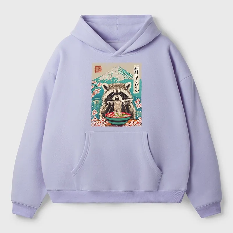 Tokyo-Tiger Please Give Raccoon A Discount Aldult Fleece Hoodie