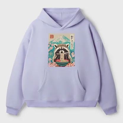 Tokyo-Tiger Please Give Raccoon A Discount Aldult Fleece Hoodie