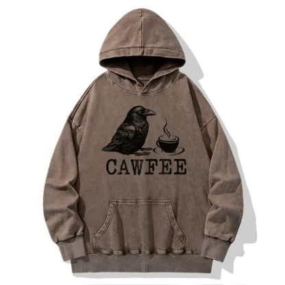 Tokyo-Tiger Cawfee Funny Japan Meme Washed Hoodie