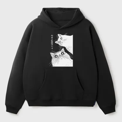 Tokyo-Tiger The Cat Is Watching Today Aldult Fleece Hoodie