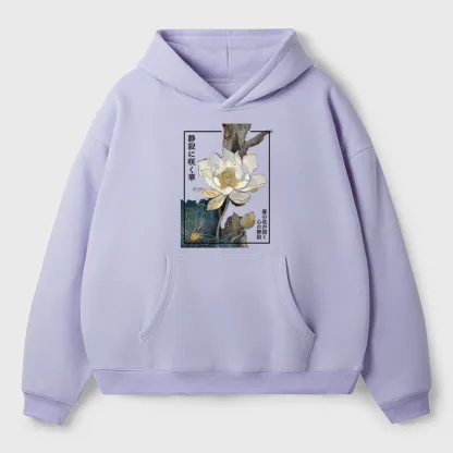 Tokyo-Tiger Blooming Lotus Japan Aldult Fleece Hoodie