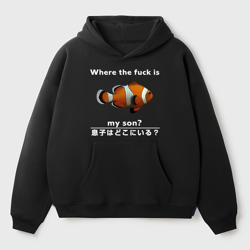 Tokyo-Tiger Fish Looking For Son Aldult Fleece Hoodie