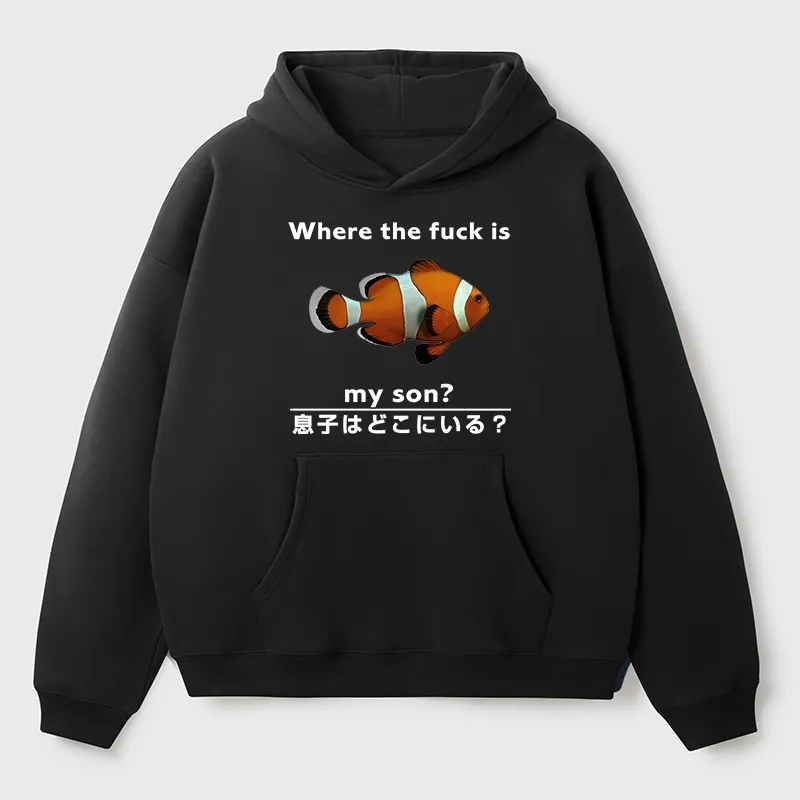 Tokyo-Tiger Fish Looking For Son Aldult Fleece Hoodie