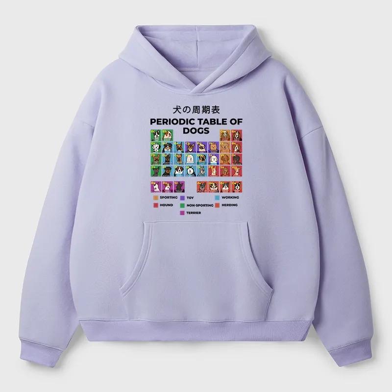 Tokyo-Tiger Periodic Table Of Dogs Aldult Fleece Hoodie