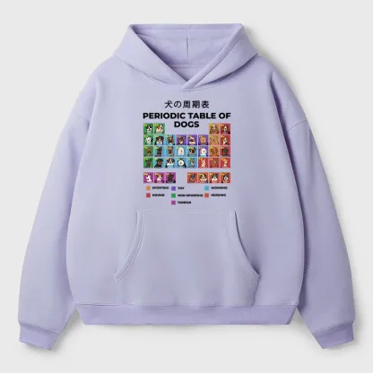 Tokyo-Tiger Periodic Table Of Dogs Aldult Fleece Hoodie