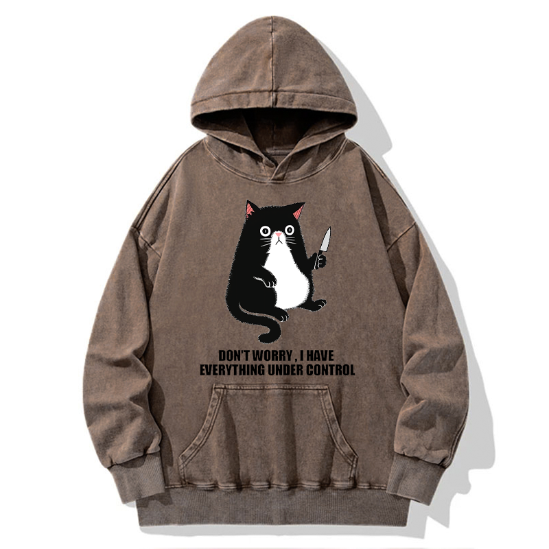 Tokyo-Tiger Cat Said Don't Worry Washed Hoodie