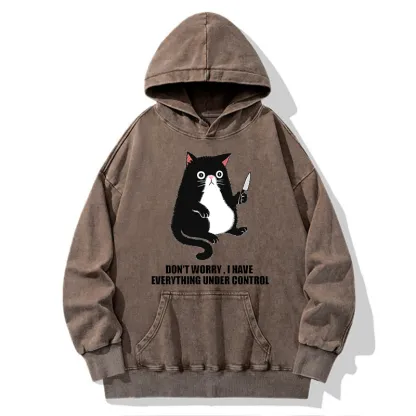 Tokyo-Tiger Cat Said Don't Worry Washed Hoodie
