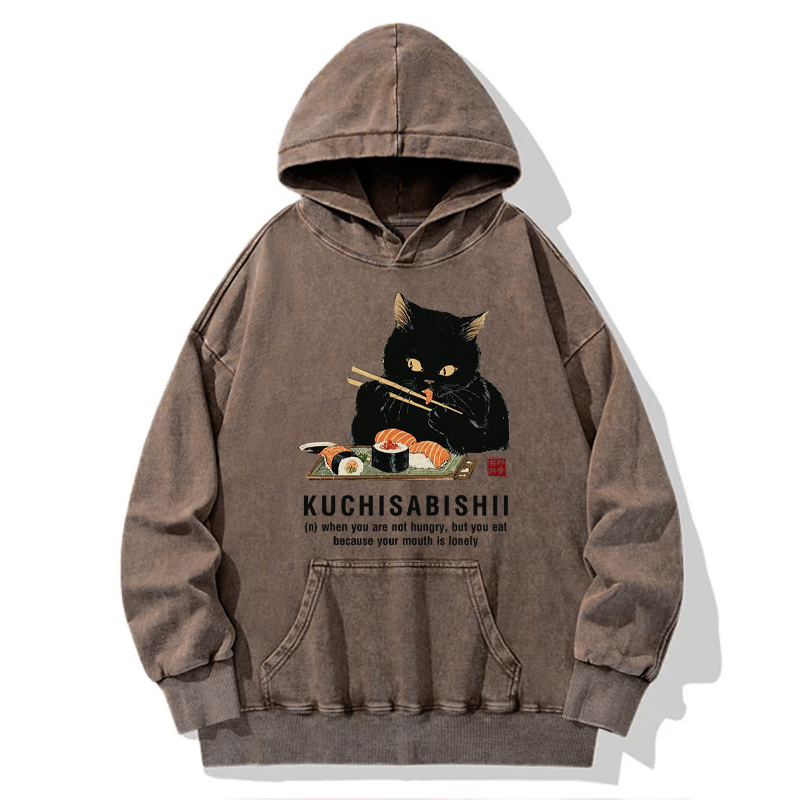 Tokyo-Tiger Cat：Not Hungry, Just Bored Washed Hoodie