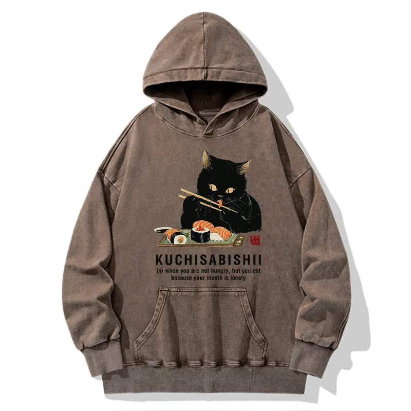 Tokyo-Tiger Cat：Not Hungry, Just Bored Washed Hoodie