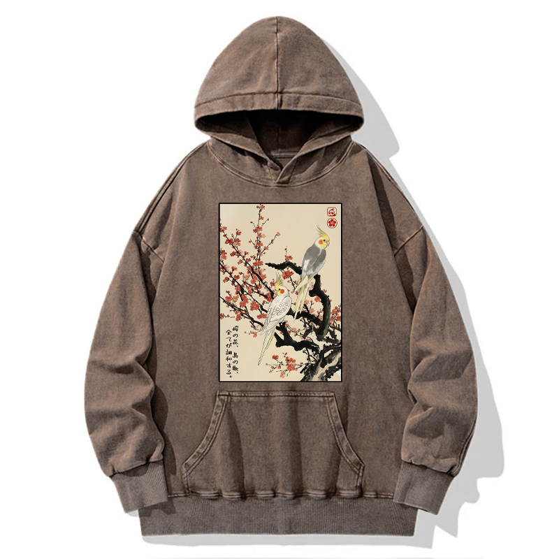 Tokyo-Tiger Whispers of Silent Blossoms Washed Hoodie