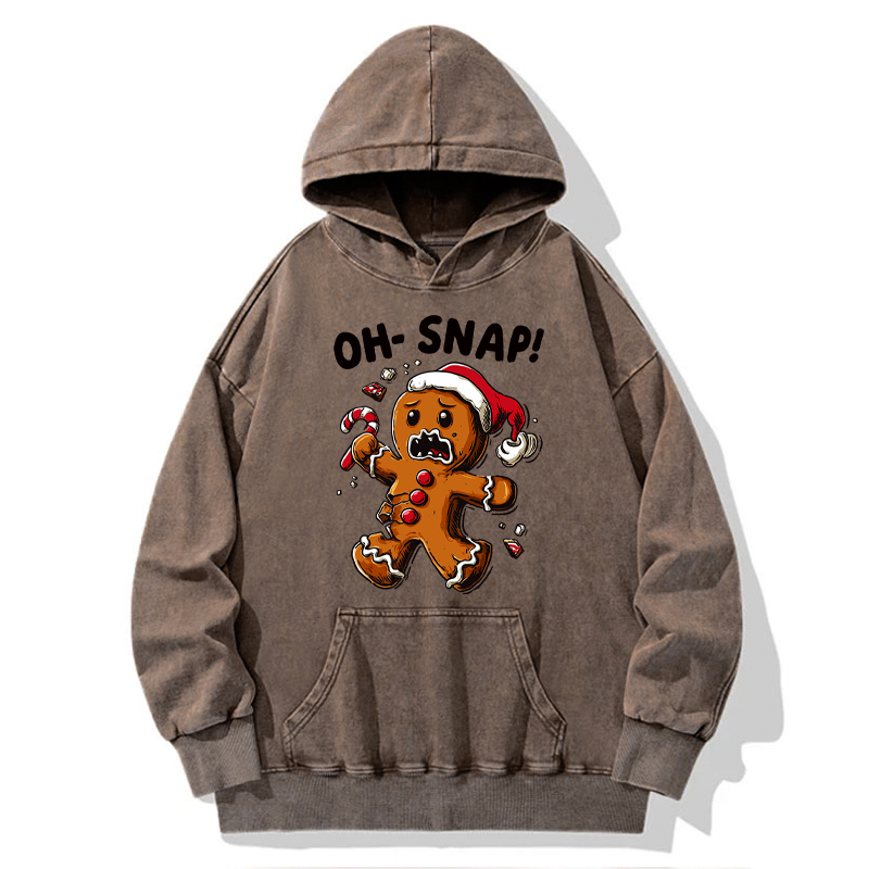Tokyo-Tiger Oh Snap The Gingerbread Man's Christmas Chaos Washed Hoodie