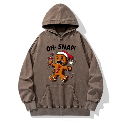 Tokyo-Tiger Oh Snap The Gingerbread Man's Christmas Chaos Washed Hoodie