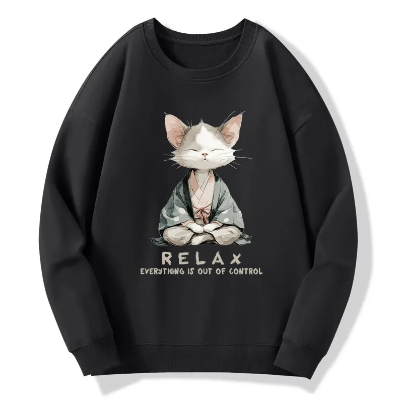 Tokyo-Tiger Zen Cat Relaxation，Everything's Out Of Control Classic Sweatshirt