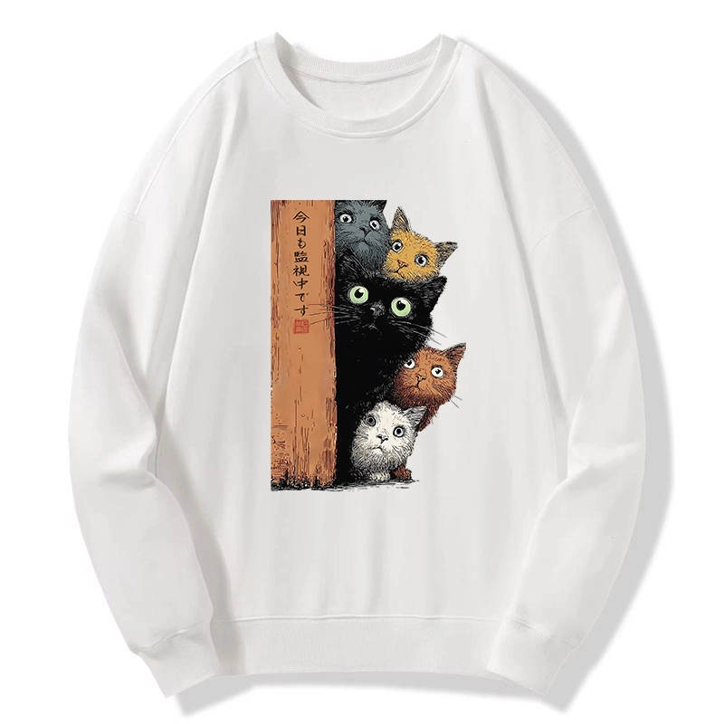 Tokyo-Tiger Five Cats Are Watching You Classic Sweatshirt