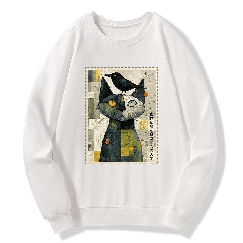 Tokyo-Tiger The Cat And The Crow Are Planning To Rule The World Classic Sweatshirt