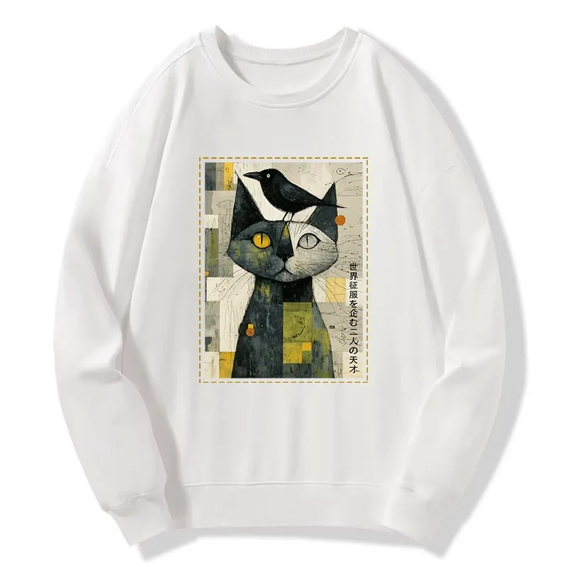 Tokyo-Tiger The Cat And The Crow Are Planning To Rule The World Classic Sweatshirt
